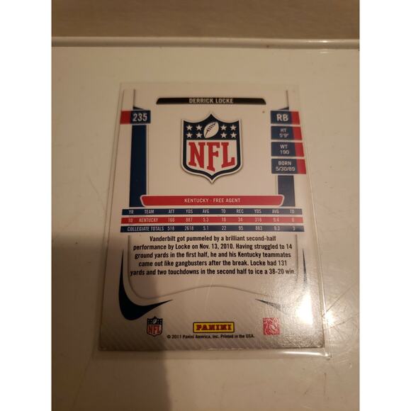 Derrick Locke 2011 Panini Prestige Extra Points Orange #235 - Rookie - NFL - Picture 2 of 2